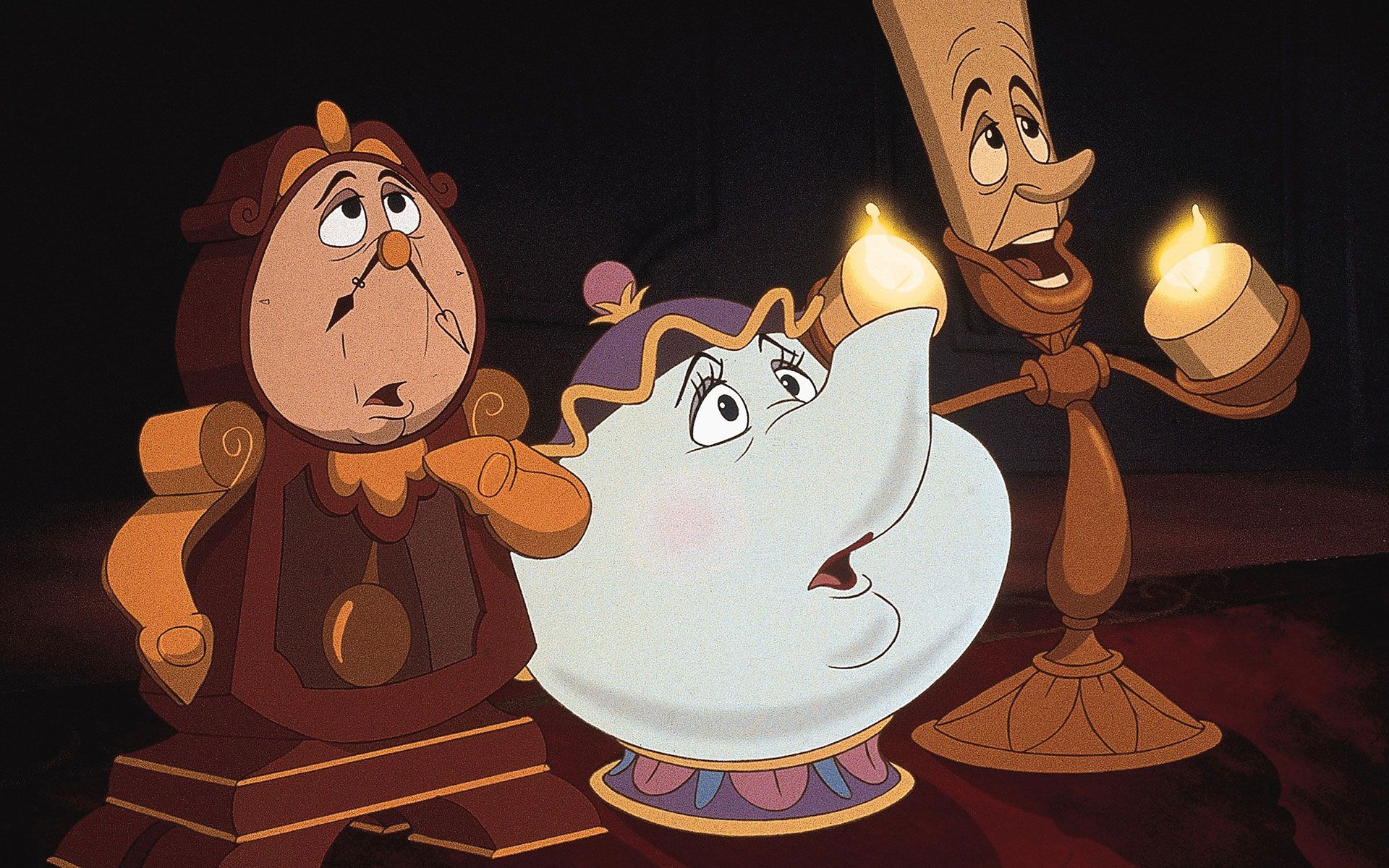 1920x1200 Cogsworth Mrs Potts Lumiere and andy10B Wallpaper