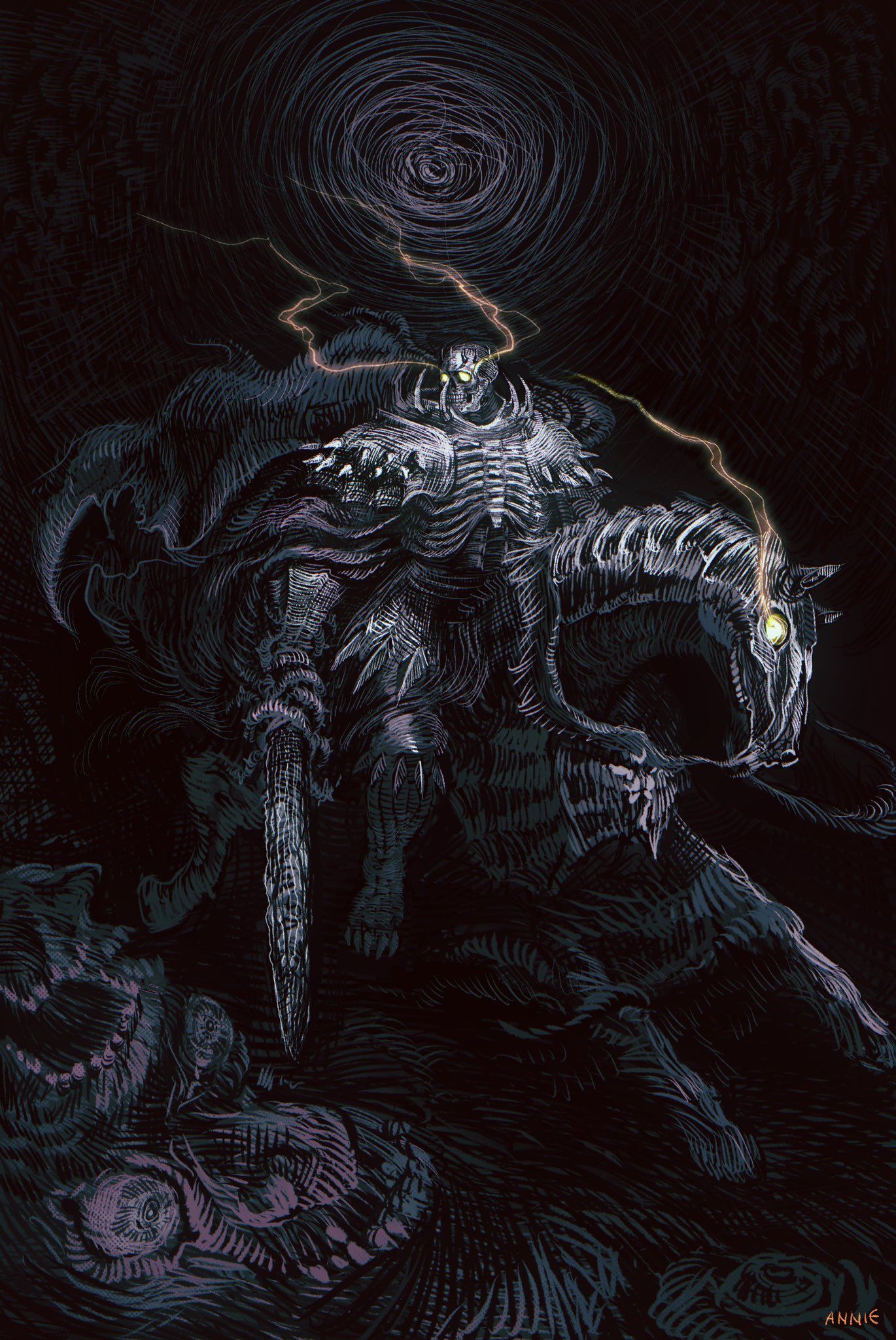 1370x2048 skull knight (berserk) drawn