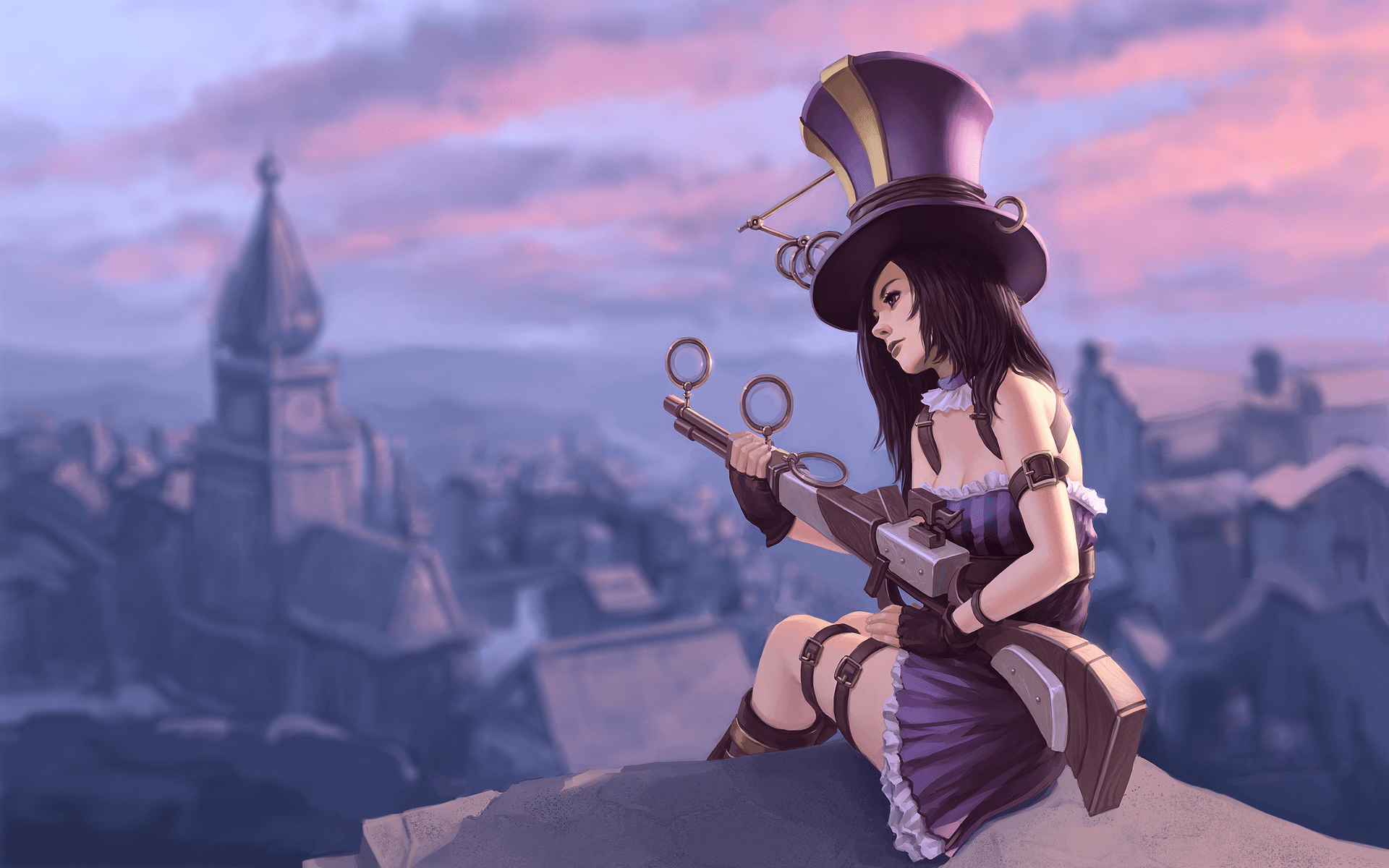 1920x1200 Free download purple league of legends caitlyn the sheriff of piltover tsuaii 1920 [1920x1200] for your Desktop, Mobile & Tablet. Explore LOL Live Wallpaper. Lol Wallpaper, Lol Background, Lol Desktop Background