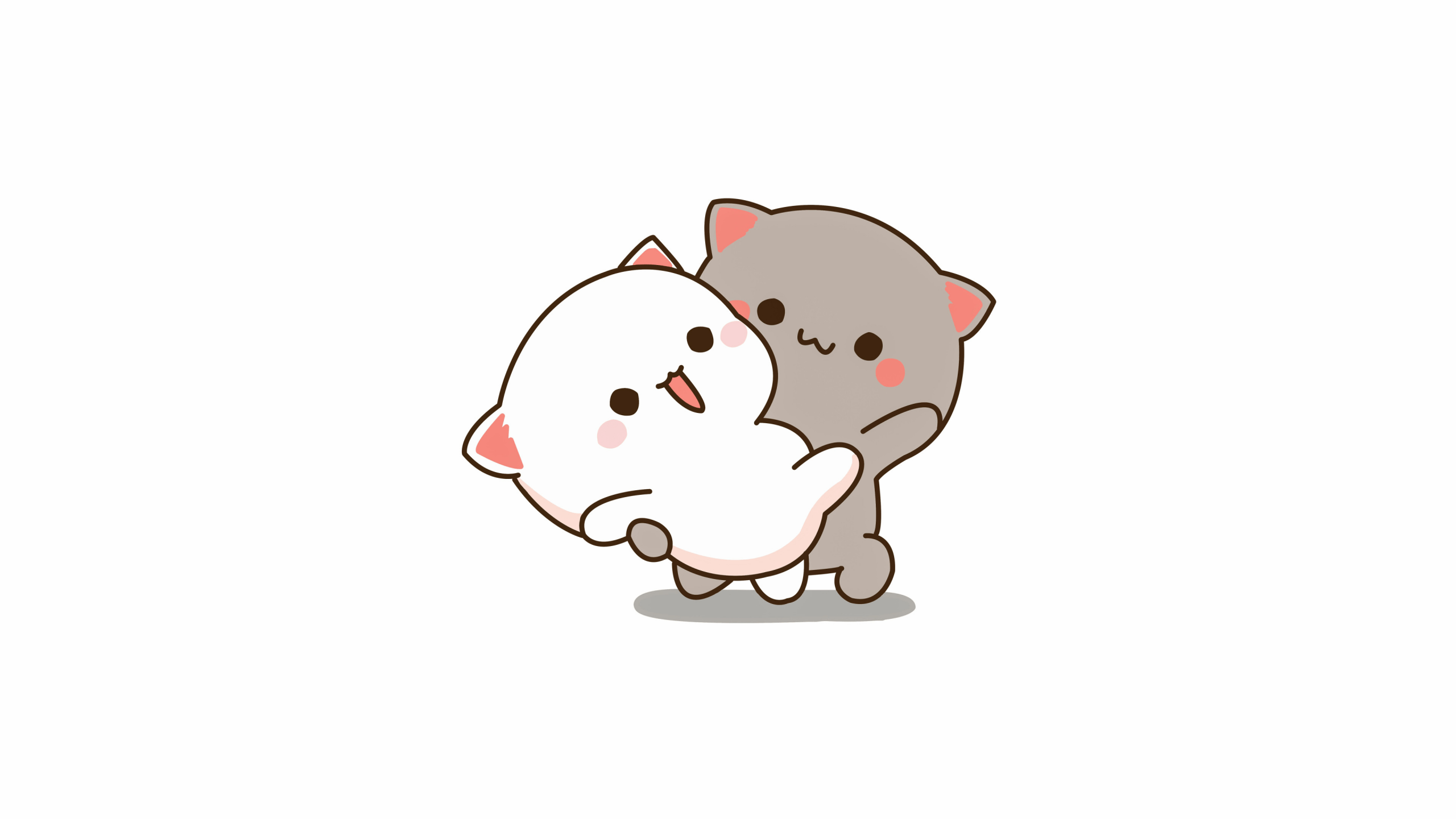 2560x1440 Kitty couple Wallpaper 4K, Kawaii couple, Peach and Goma