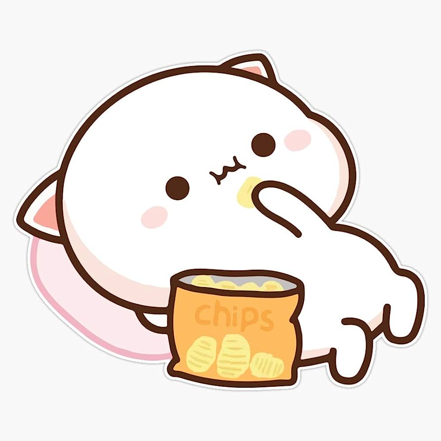 894x894 Peach And Goma Mochi Cat Chips Sticker Decal Vinyl Bumper Sticker Decal Waterproof 5
