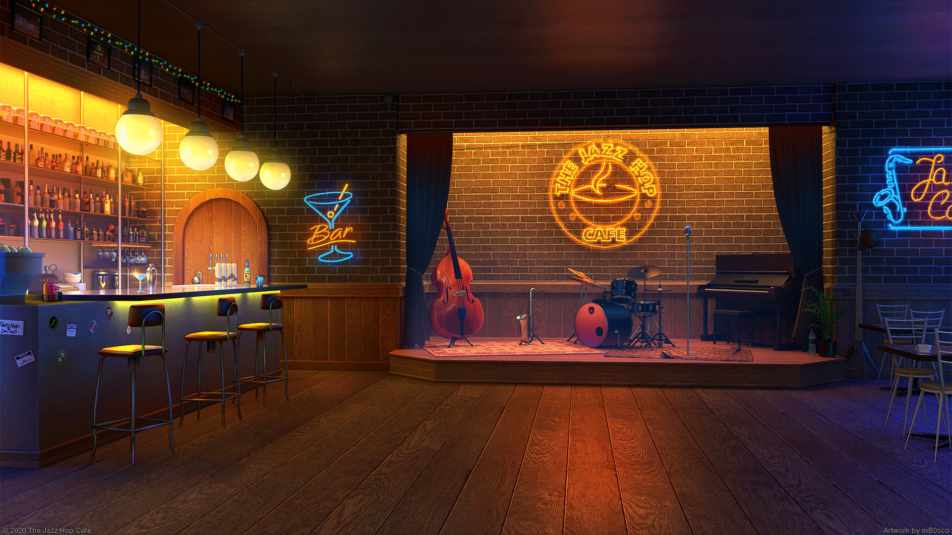 1920x1080 Jazz Hop Café, Bogdan mB0sco. Anime coffee, Chill mix, Jazz
