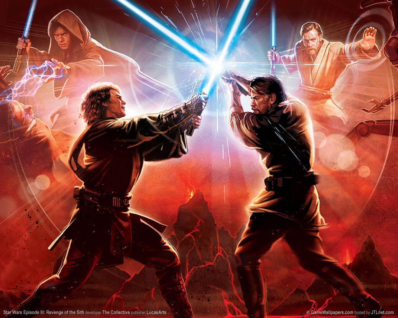 1280x1024 Star Wars Lightsaber Duel Wallpaper
