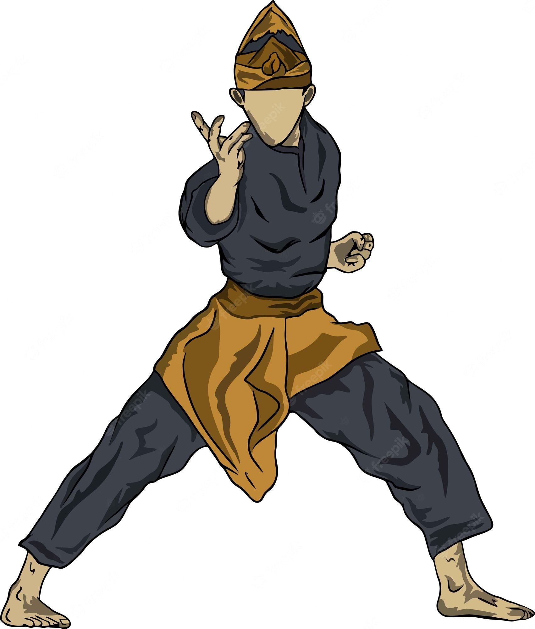 1702x2000 Premium Vector. Pencak silat vector illustration character