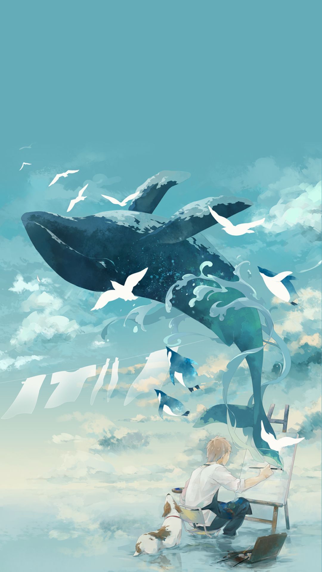 1080x1920 Aesthetic Whale Wallpaper