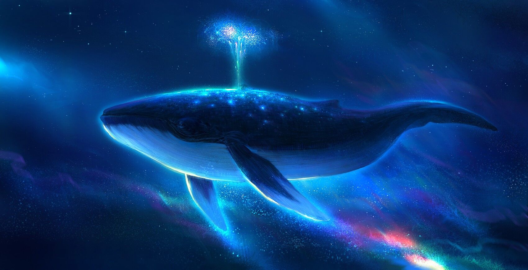 1700x868 artwork, whale, animals, fantasy art Gallery HD Wallpaper