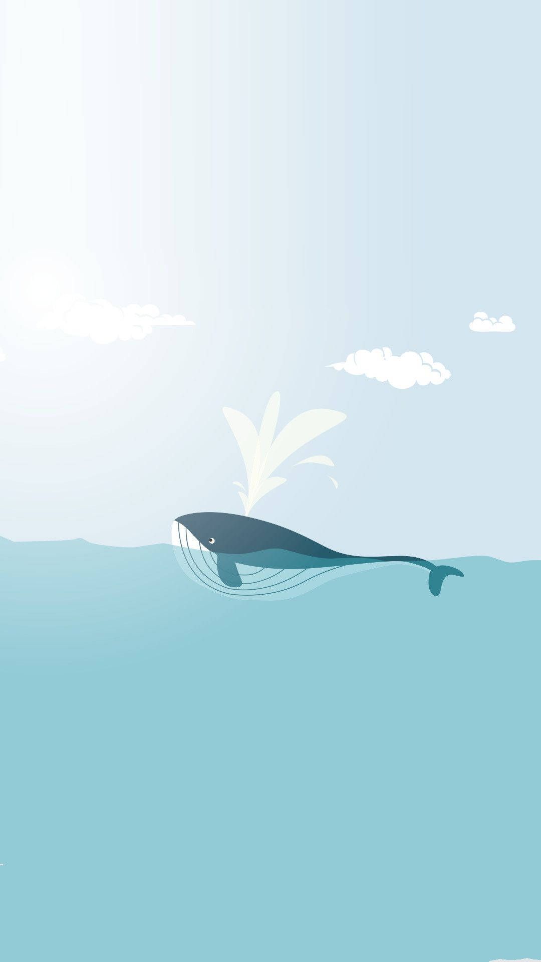 1080x1920 Download Pastel iPhone Blue Whale Art Wallpaper
