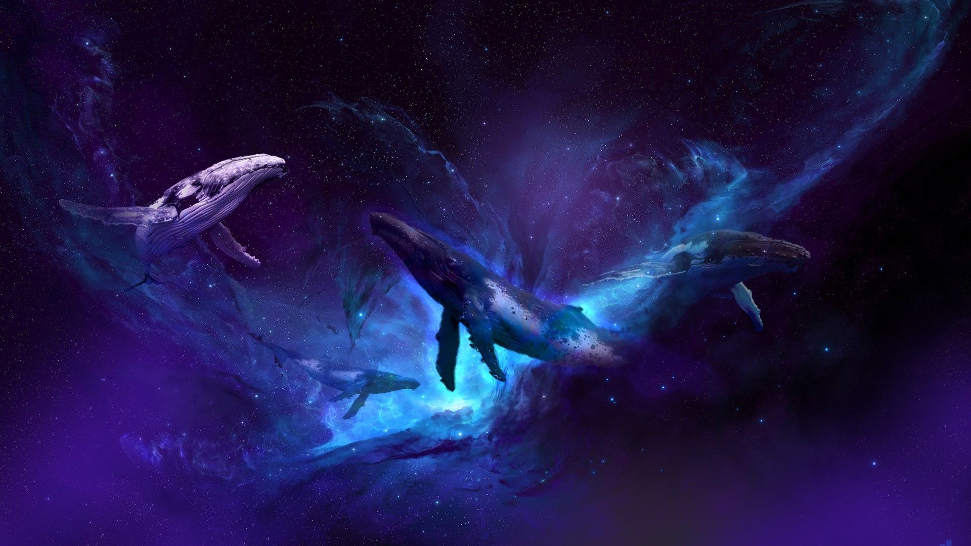 1920x1080 Wallpaper / universe, whale, space, fantasy art, colorful, artwork, space art free download
