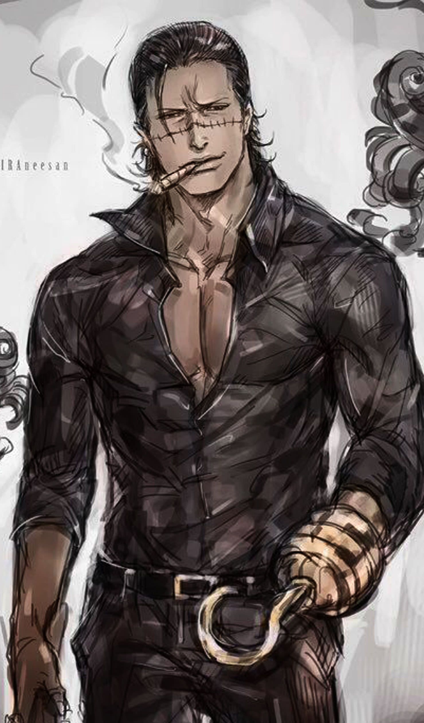 1480x2520 Crocodile wallpaper 7. One piece, One piece manga, Personajes de one piece
