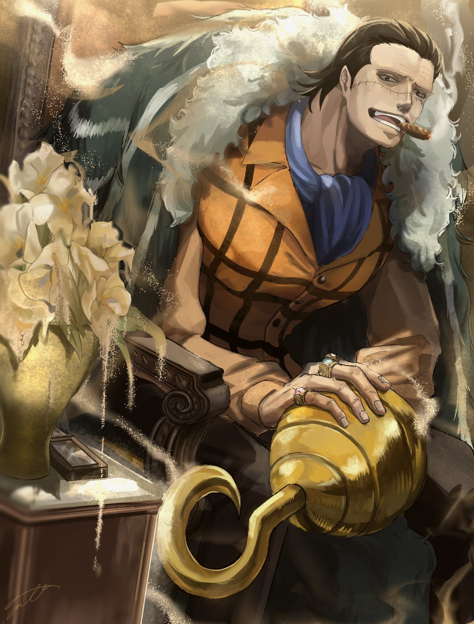 1558x2048 crocodile (one piece) drawn