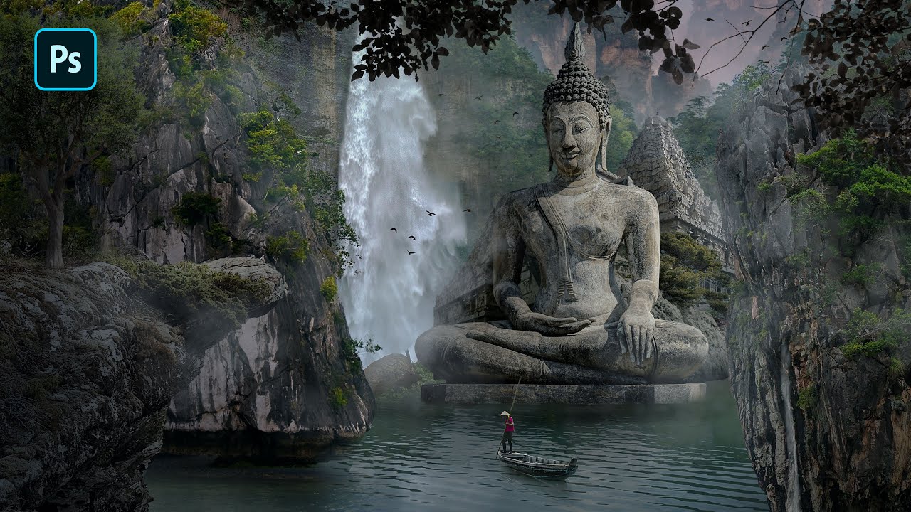 1280x720 Creating a fantasy budha matte painting in photohop !