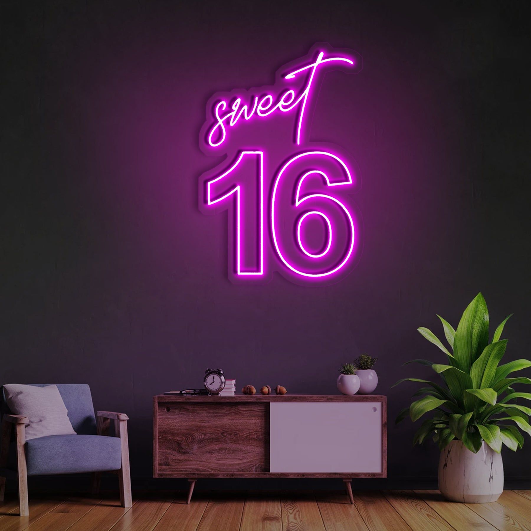 1800x1800 Neon Sweet 16. Keep Your Birthday Memorable