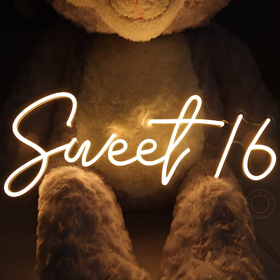 894x894 Amazon.com : SYLHOME Sweet 16 LED Neon Light Sign 17X7.3 5V Sweet Girls Adults Bedroom Happy Birthday Party Wall Decor Beautiful Bestie Sister Gift USB Warm White : Tools & Home Improvement