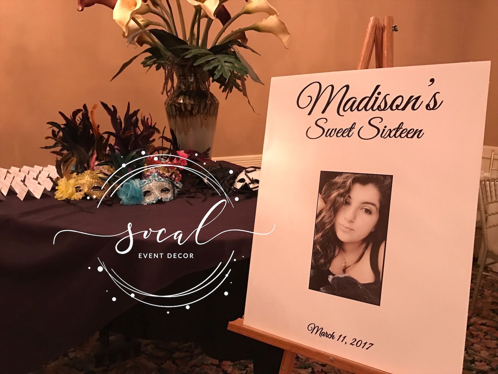 1600x1200 Sweet Mitzvah, Quince or Birthday Party Sign in board or place car