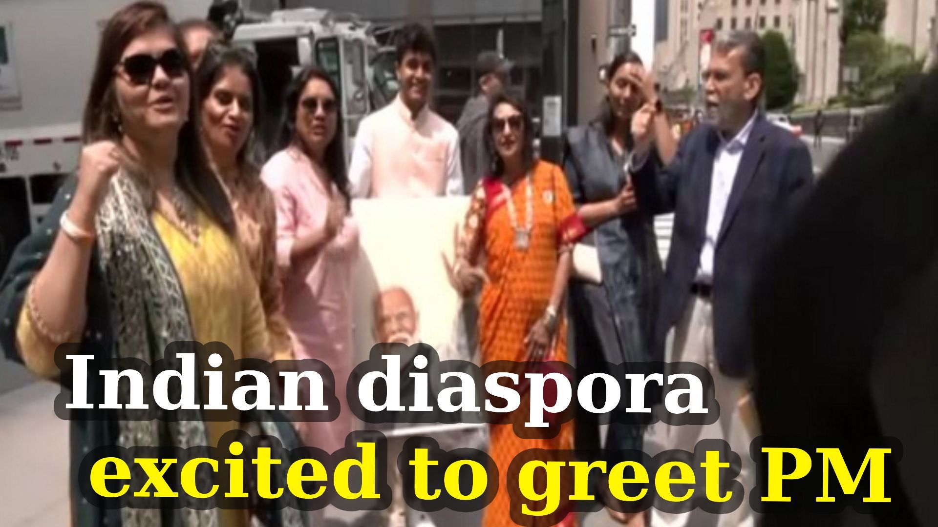 1920x1080 US: Indian diaspora excited to greet PM Modi, waits outside his hotel in New York