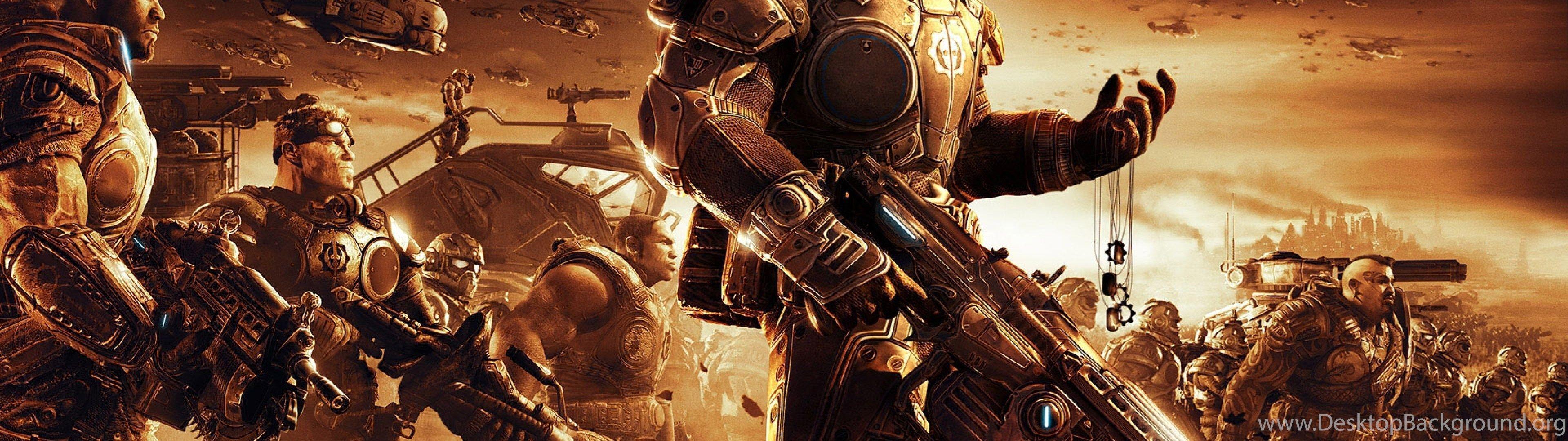 3840x1080 Download Wallpaper 3840x2160 Gears Of War, Soldiers, Sky