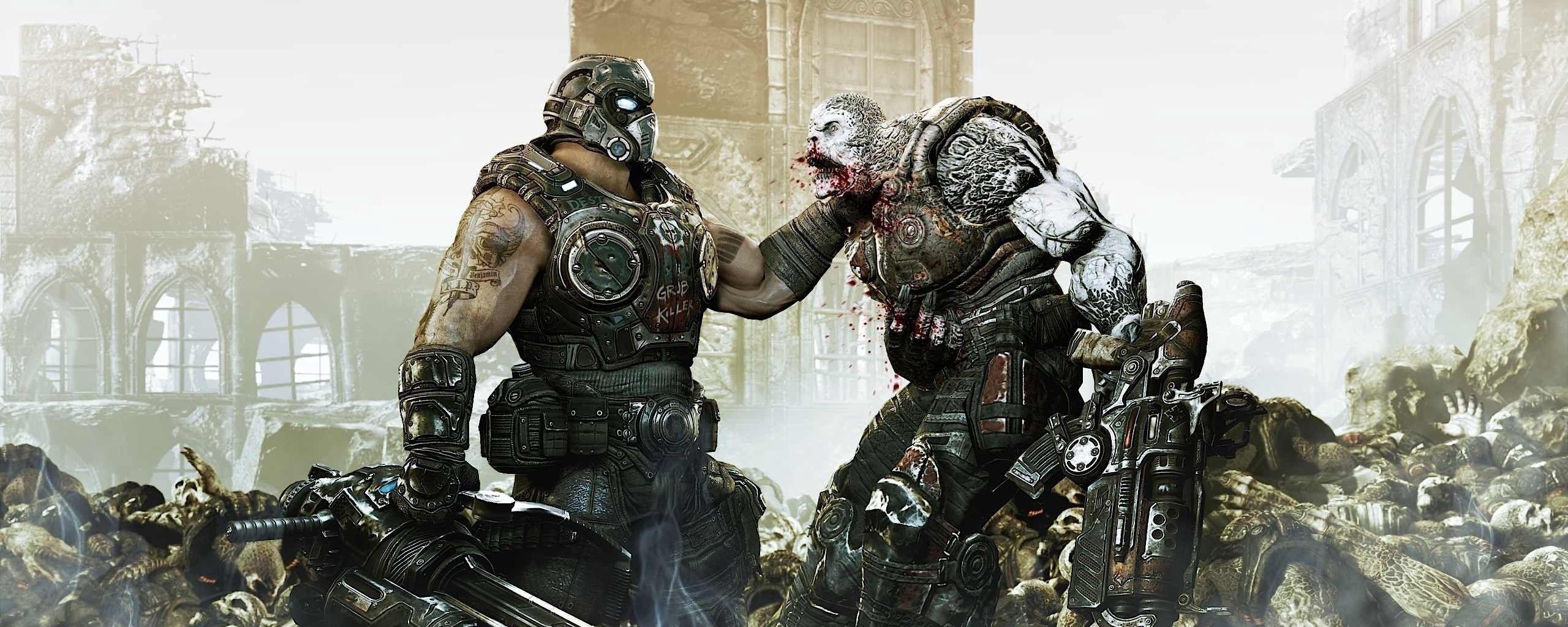 2560x1024 Download wallpaper 2560x1024 locust, gears of war, game ultrawide