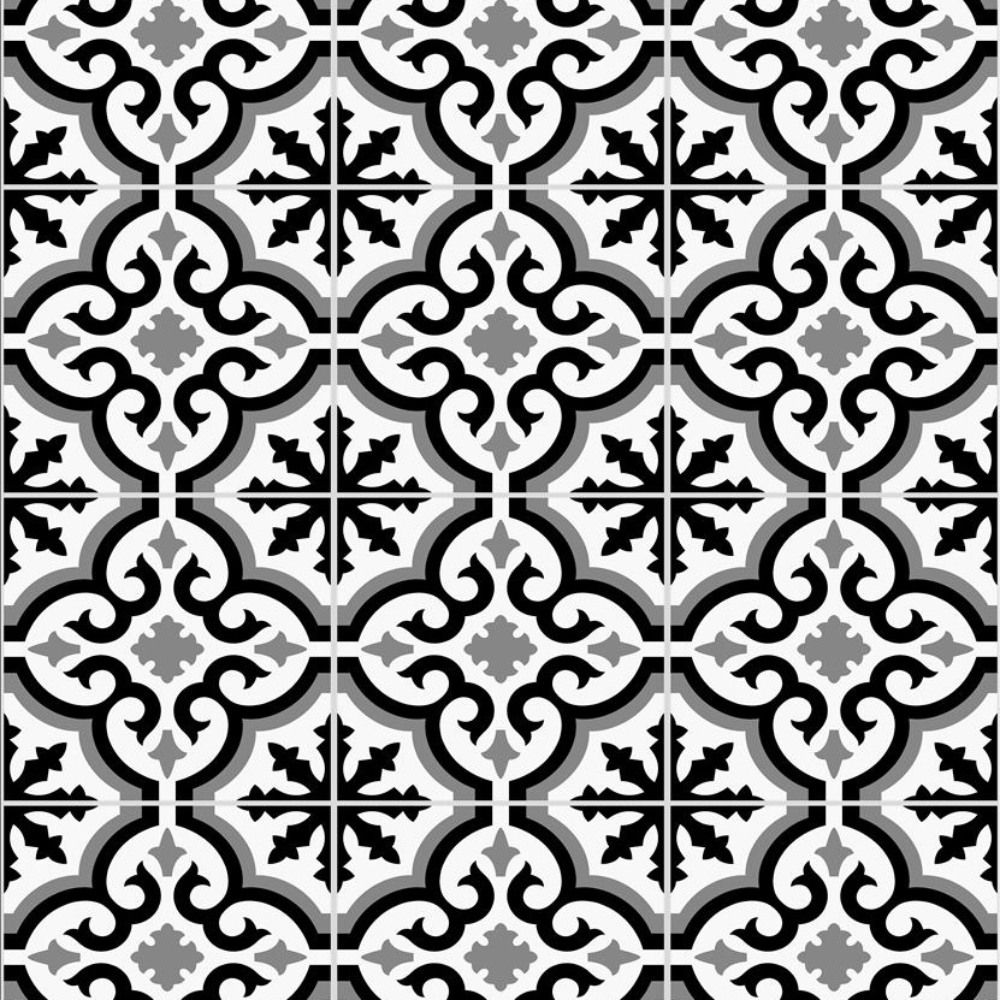 1000x1000 Grecian Black. Moroccan Tile Wallpaper