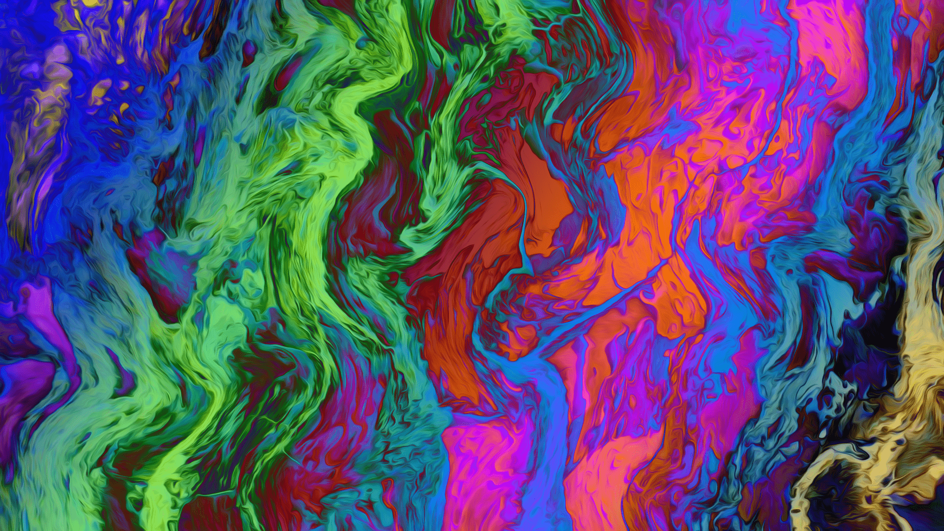 1920x1080 Abstract Rainbow Coloured, Painted Tree Bark Art
