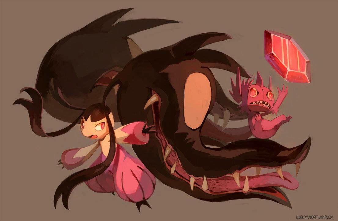 1106x723 Mega Sableye and Mega Mawile. Sableye pokemon, Pokemon art, Pokemon image