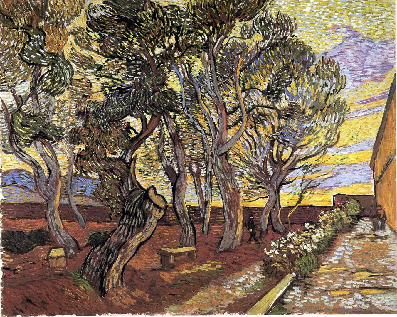 1352x1080 The Garden Of The Asylum In Saint Remy 2 Van Gogh