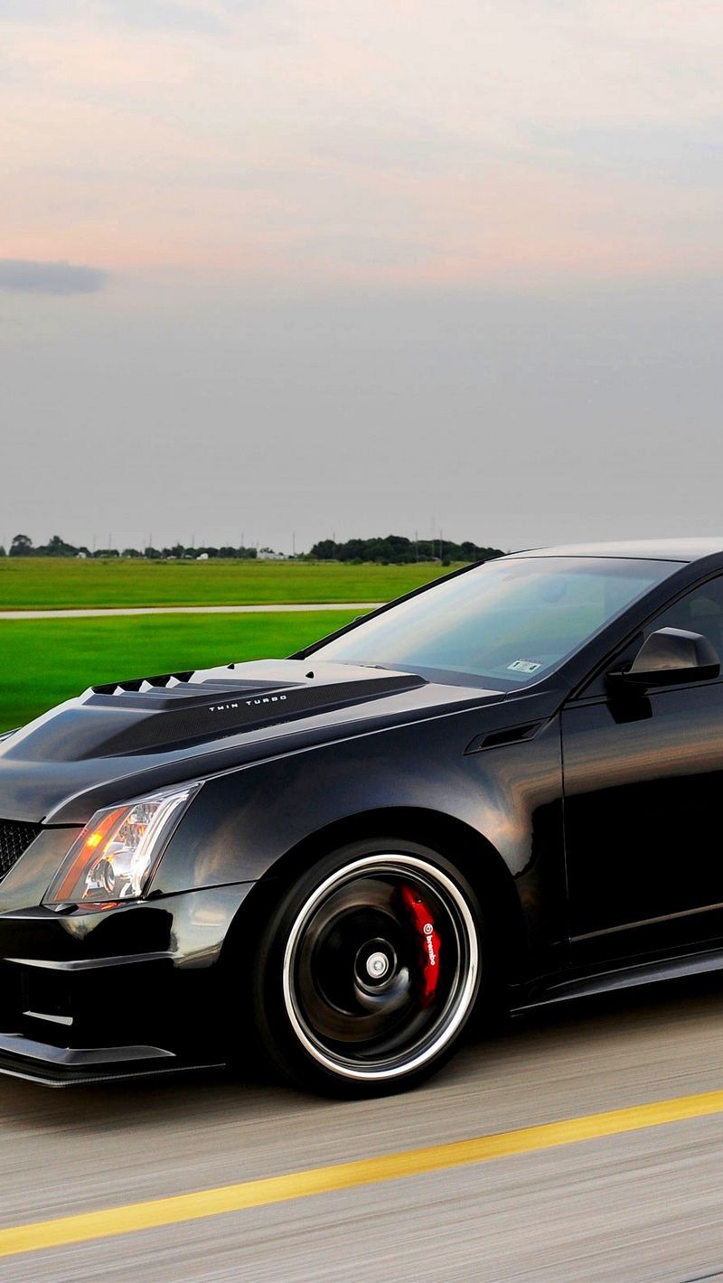 800x1420 Download Wallpaper 800x1420 Cadillac, Cts V, Hennessey, Black, Side View Iphone Se 5s 5c 5 For Parallax HD Background