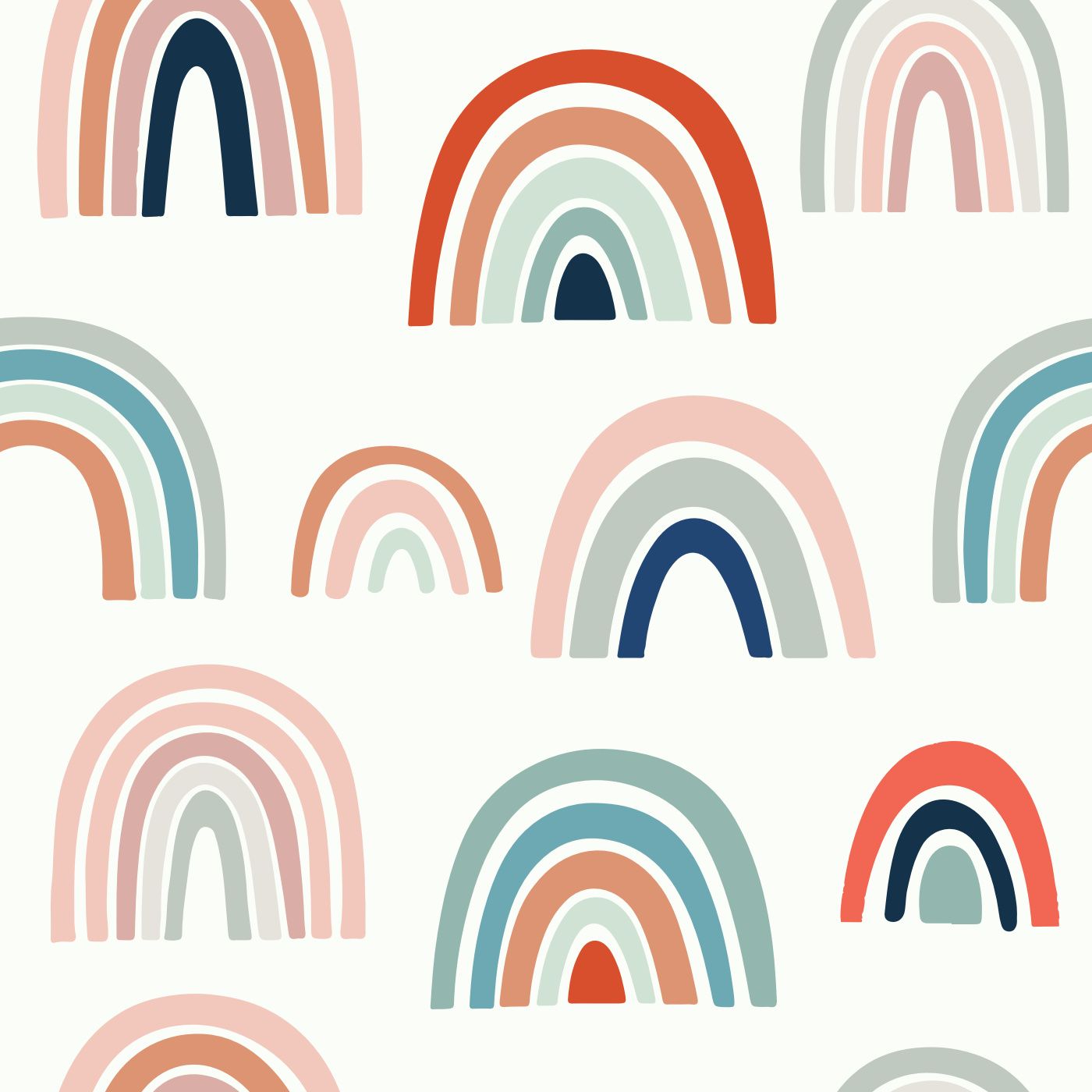 1400x1400 Retro Rainbows Peel And Stick Removable Wallpaper. Love vs. Design