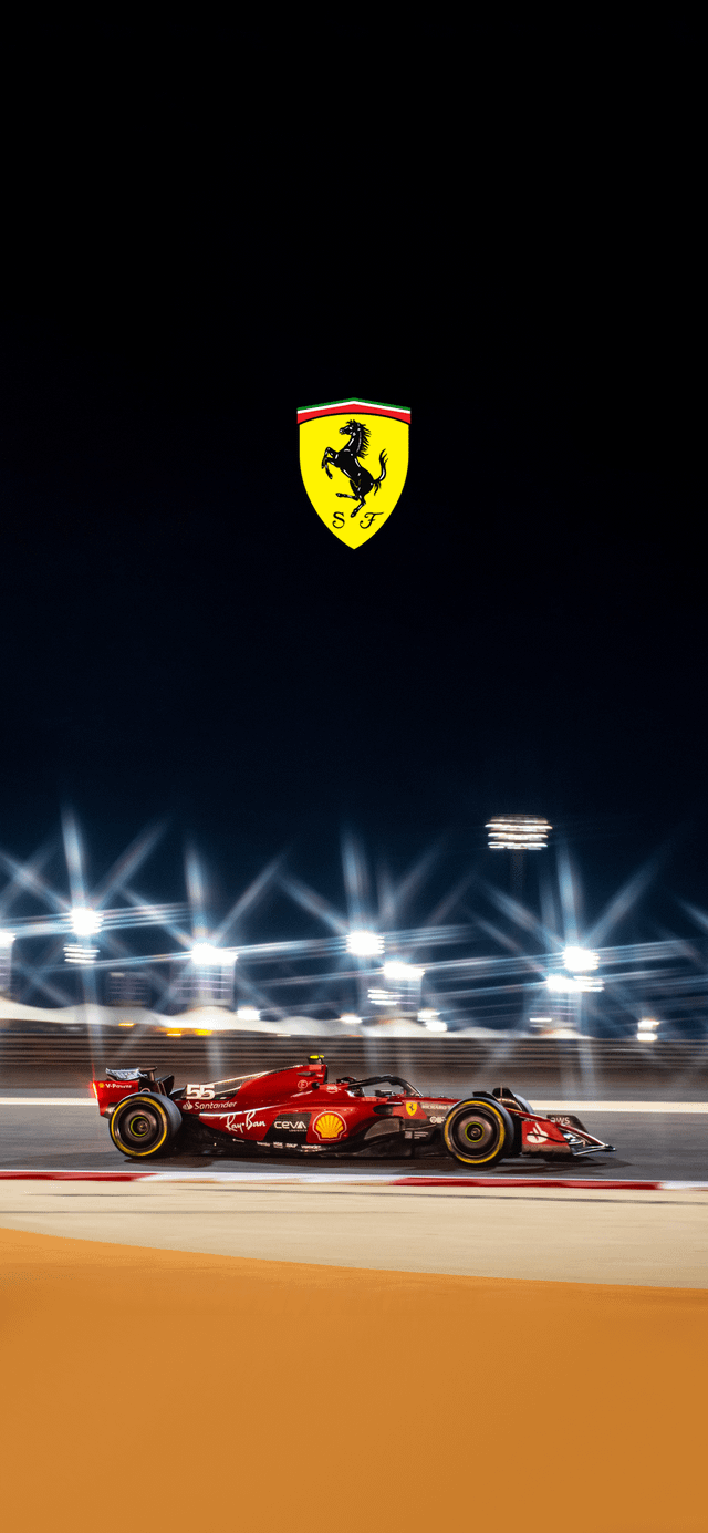 640x1385 Carlos Sainz. Bahrain Testing. Phone Wallpaper with and without logos