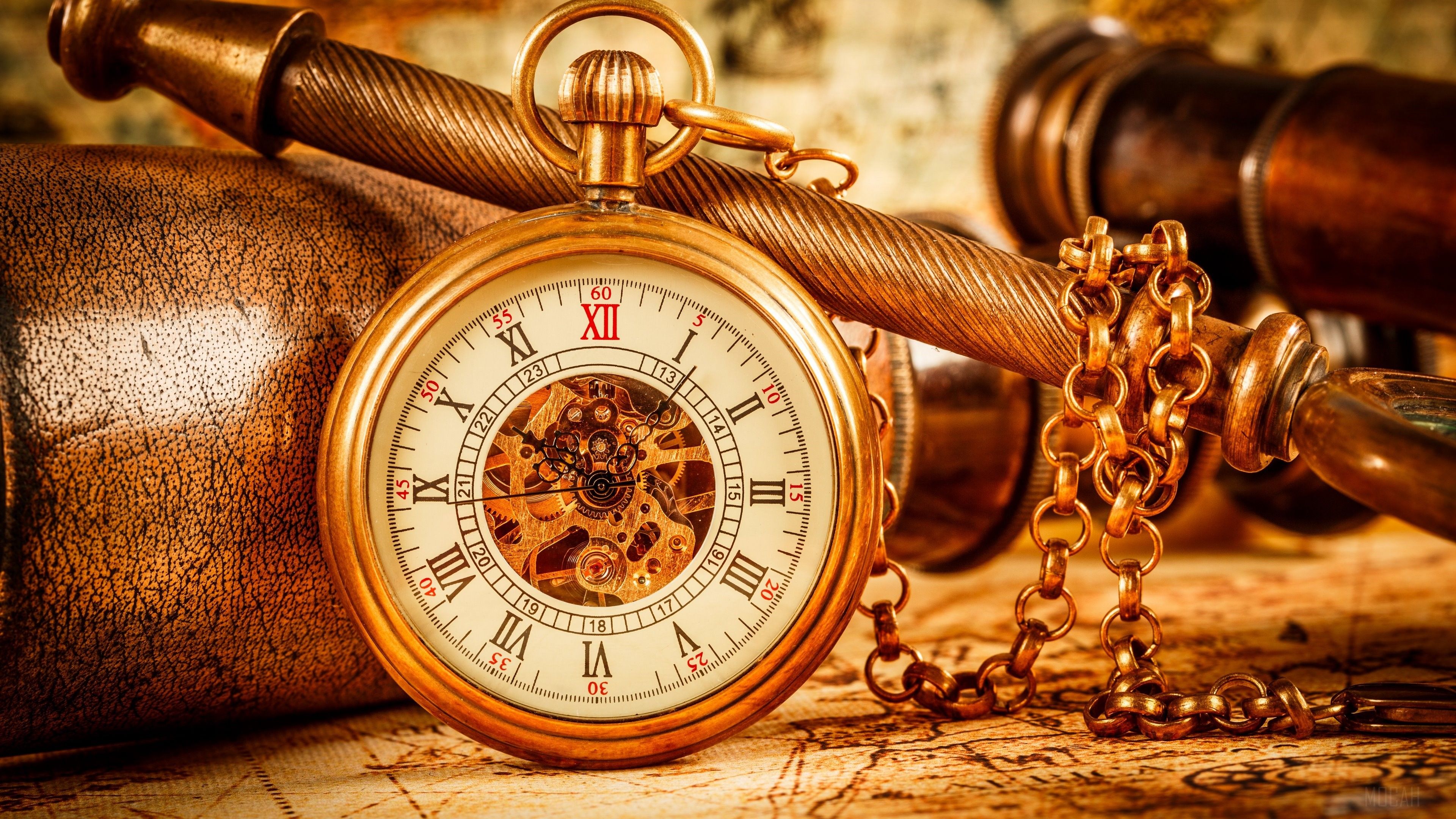 3840x2160 Bokeh, Clock, Pocket Watch, Vintage, Watch 4k Gallery HD Wallpaper