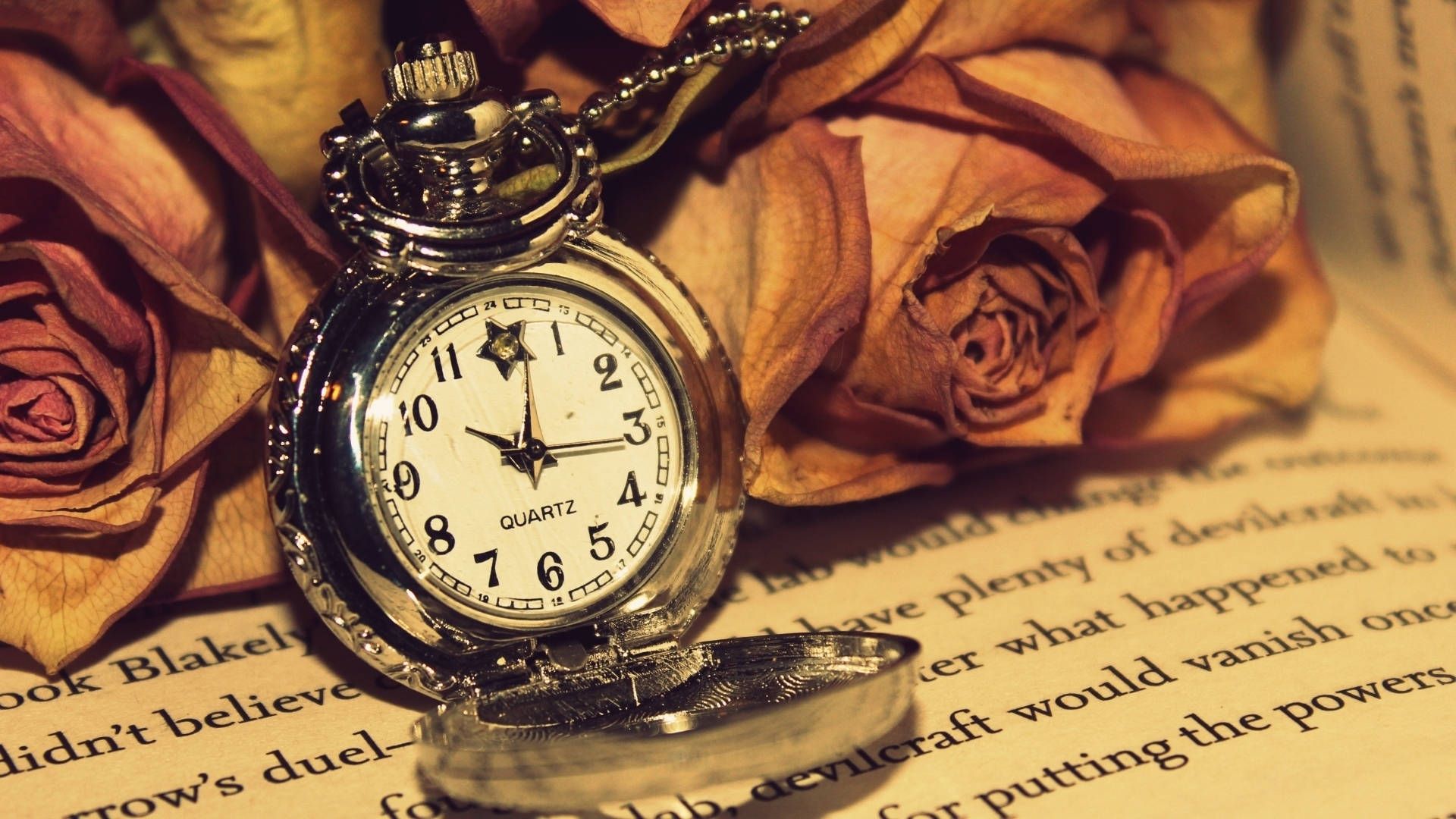 1920x1080 Download Pocket Quartz Watch And Rose Wallpaper