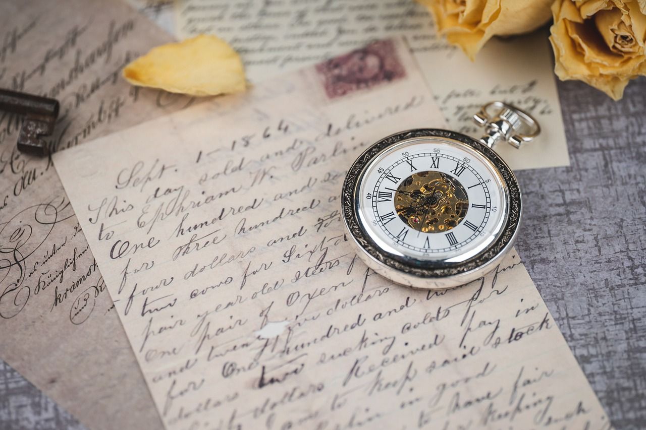 1280x853 Vintage Pocket Watch Letters