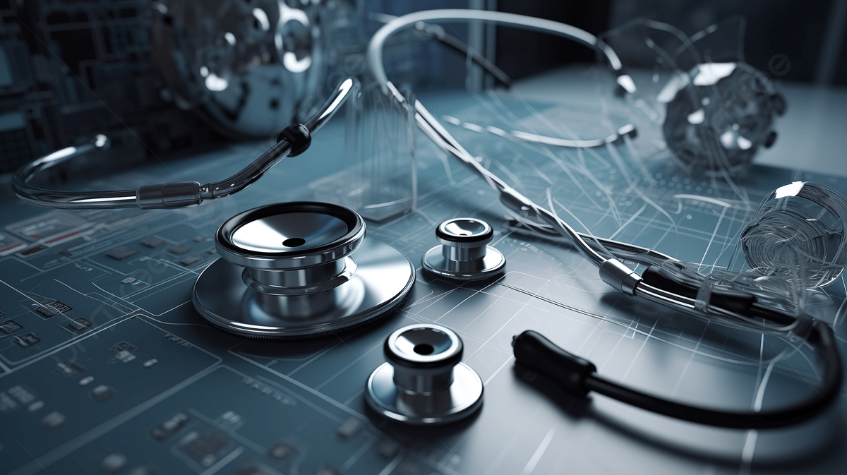 1200x673 Medical Equipment And Medical Documents Background, 3D Rendering Medical Technology Interface With Stethoscope, HD Photography Photo Background Image And Wallpaper for Free Download