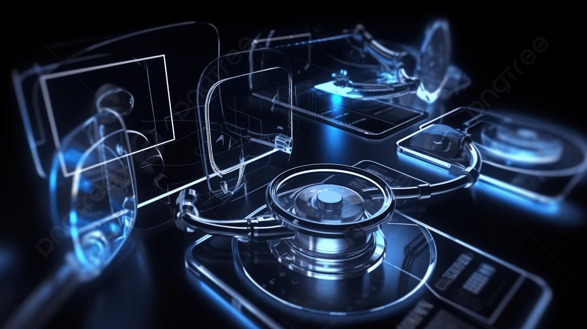 1200x673 Futuristic Medical Devices Background, 3D Rendering Medical Technology Interface With Stethoscope, HD Photography Photo Background Image And Wallpaper for Free Download