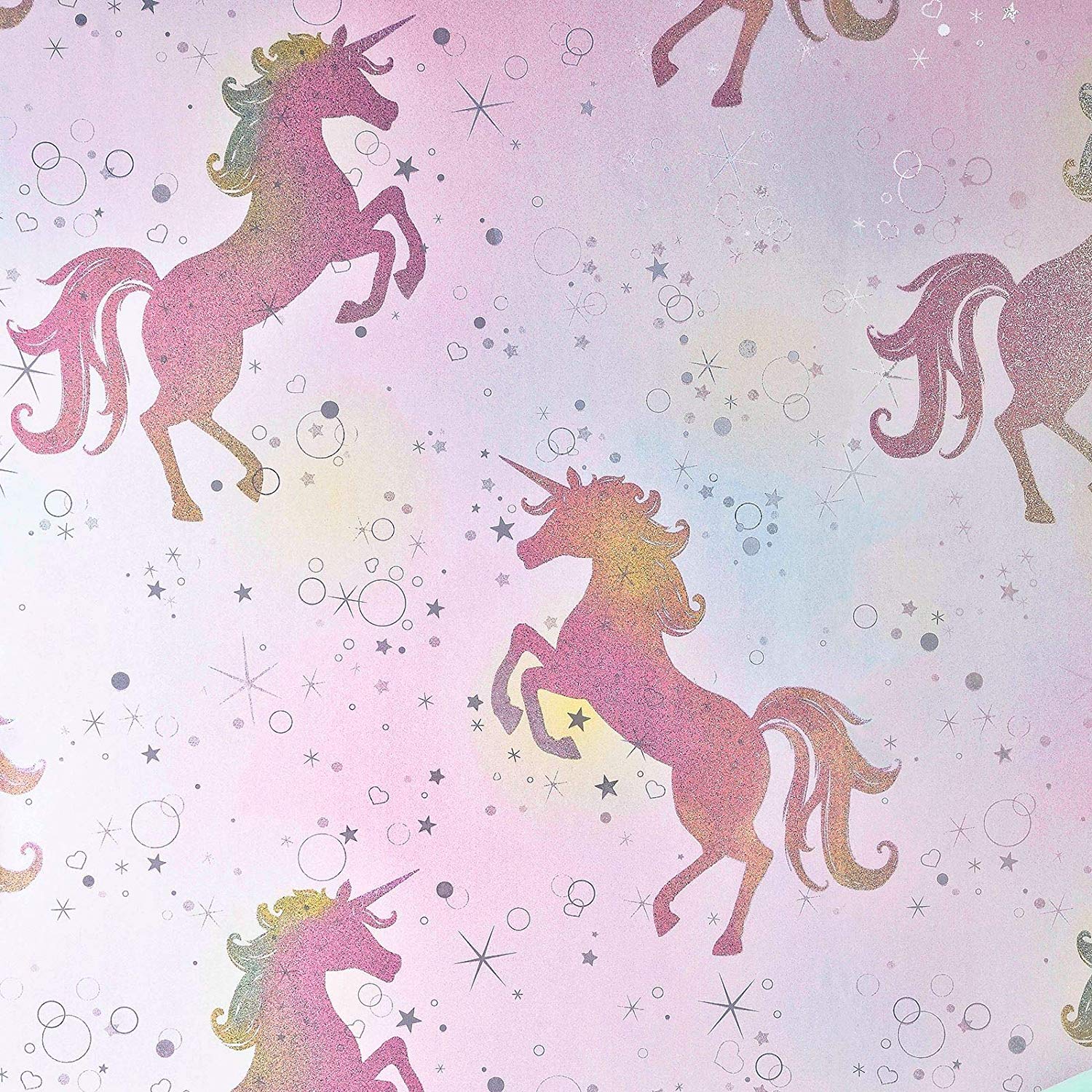 1500x1500 Coloroll Be Dazzled Dancing Unicorn Rainbow Wallpaper M1423