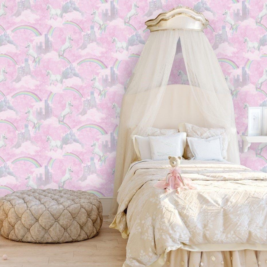 932x932 Pink Unicorn Wallpaper Girls Kids Glitter Girly Rainbow Fairytale