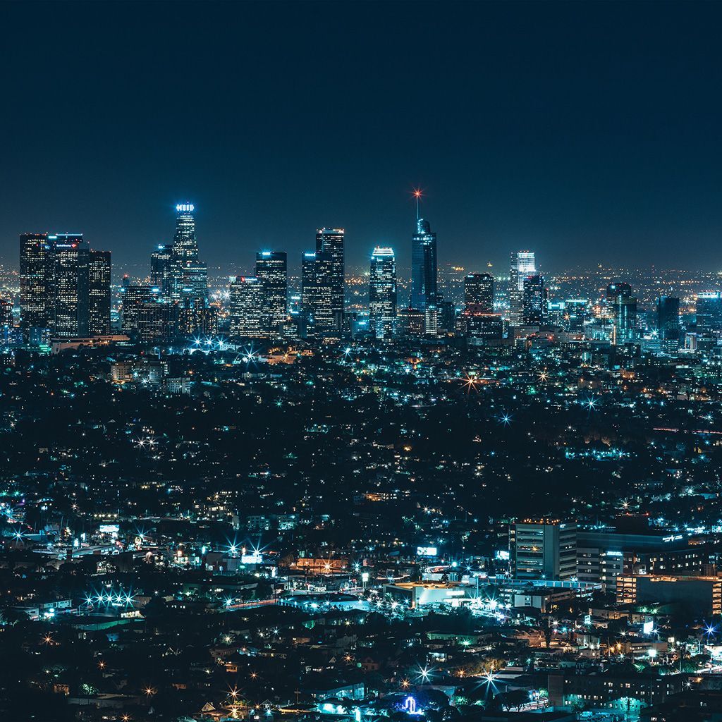 1024x1024 Android wallpaper. city view night architecture building dark