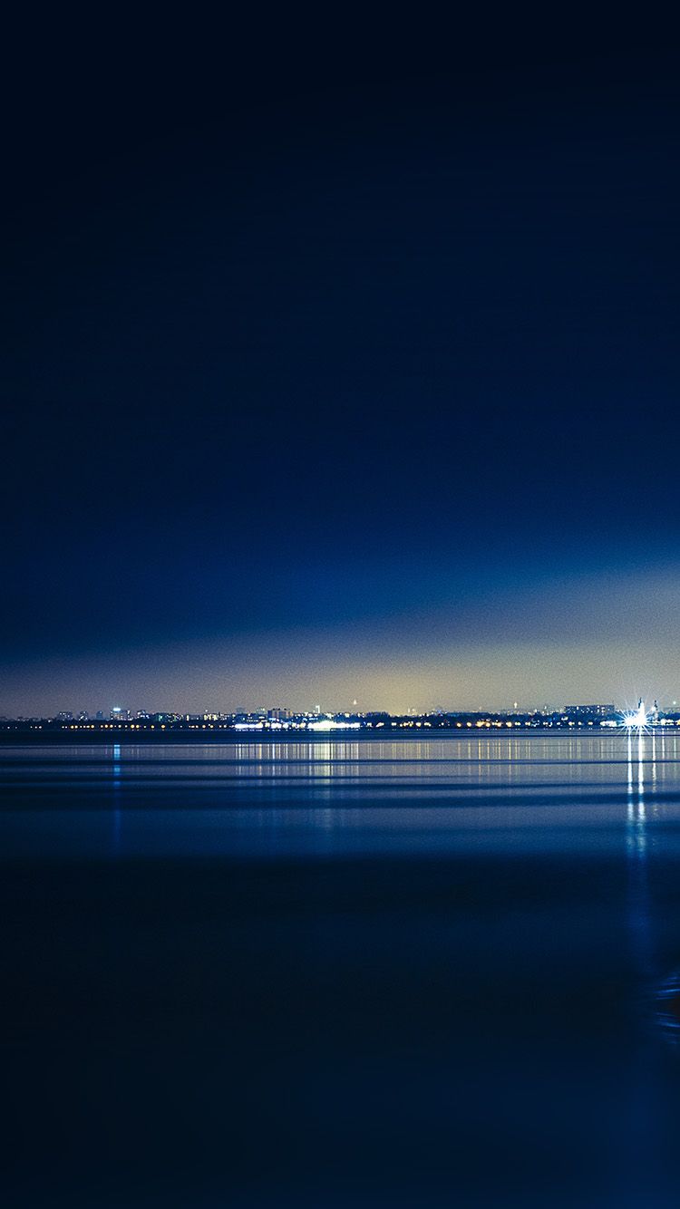 750x1334 Lake City View Night Dark Nature Awesome