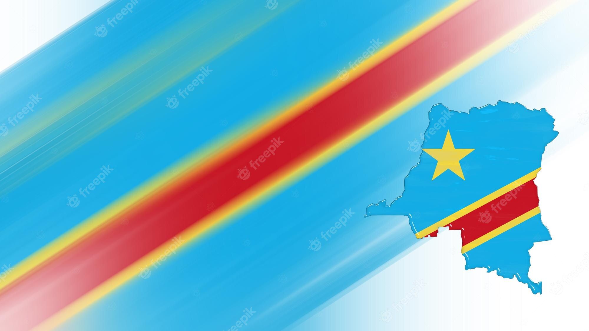 2000x1125 Premium Photo. Map of democratic republic congo, flag map, national colors background