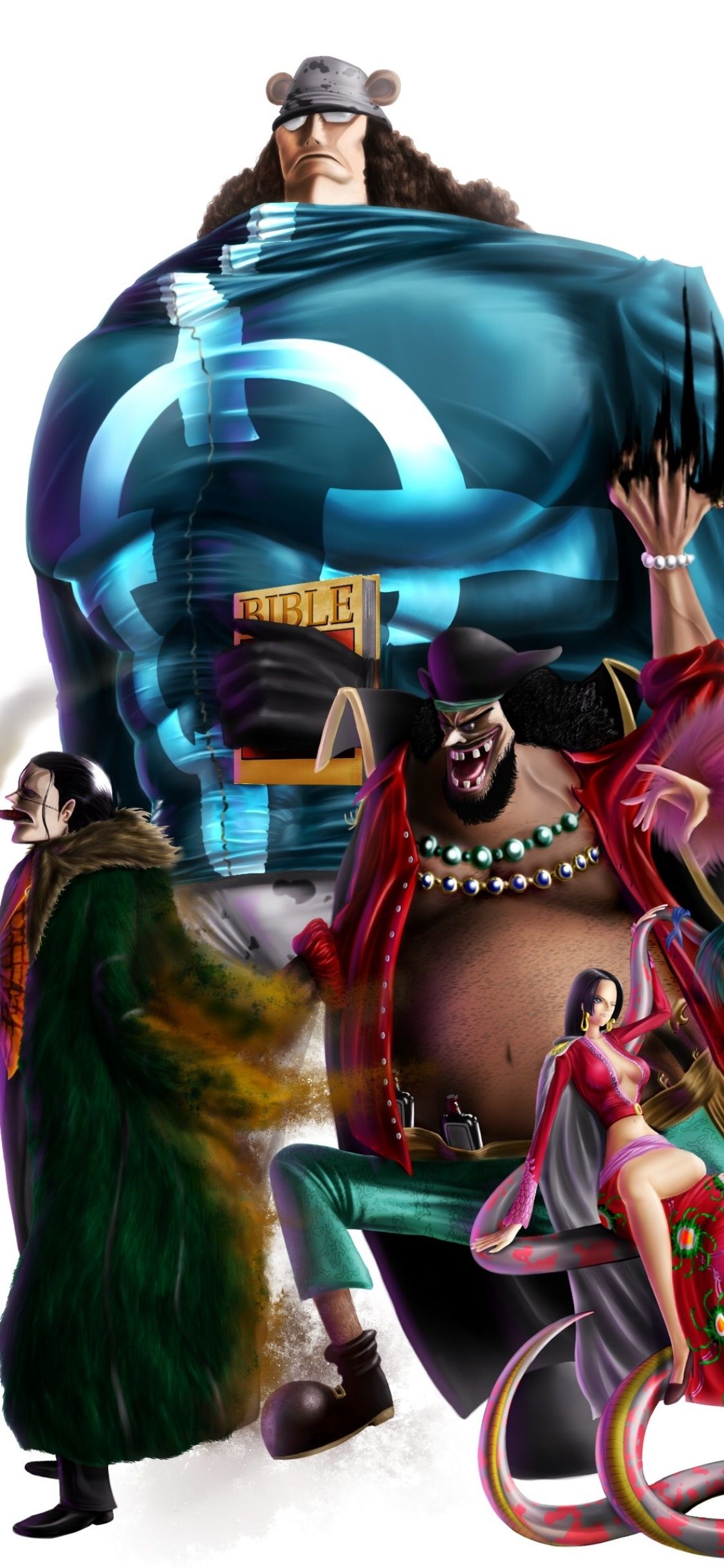 1125x2436 Wallpaper / Anime One Piece Phone Wallpaper, Bartholomew Kuma, Boa Hancock, Marshall D. Teach, Crocodile (One Piece), 1125x2436 free download