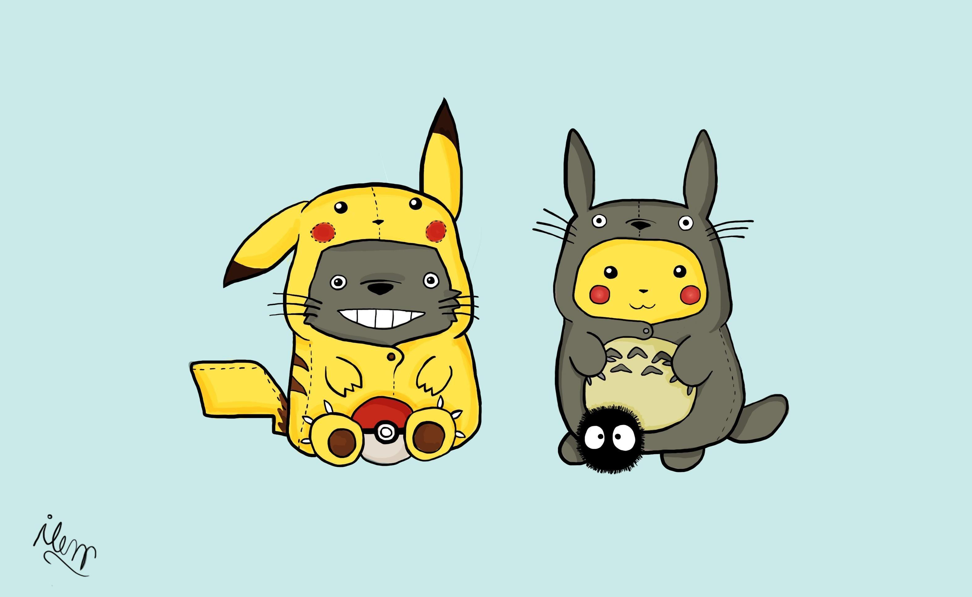 Totoro Pikachu Wallpapers Top Free Totoro Pikachu Backgrounds