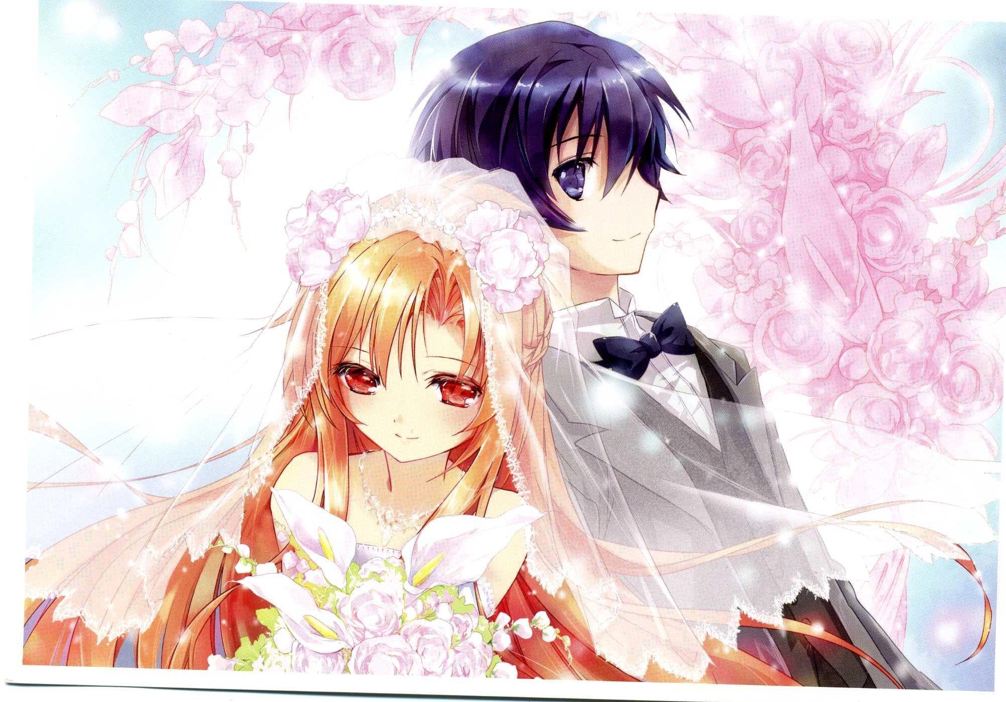 2004x1398 Cute Anime Couple Wallpaper