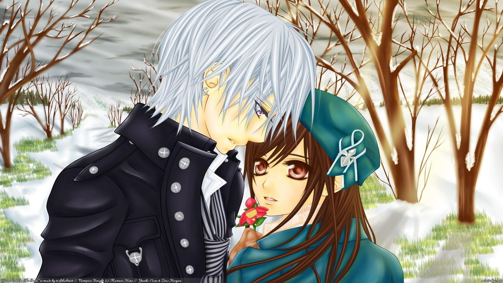 1600x900 Romantic Anime Wallpaper