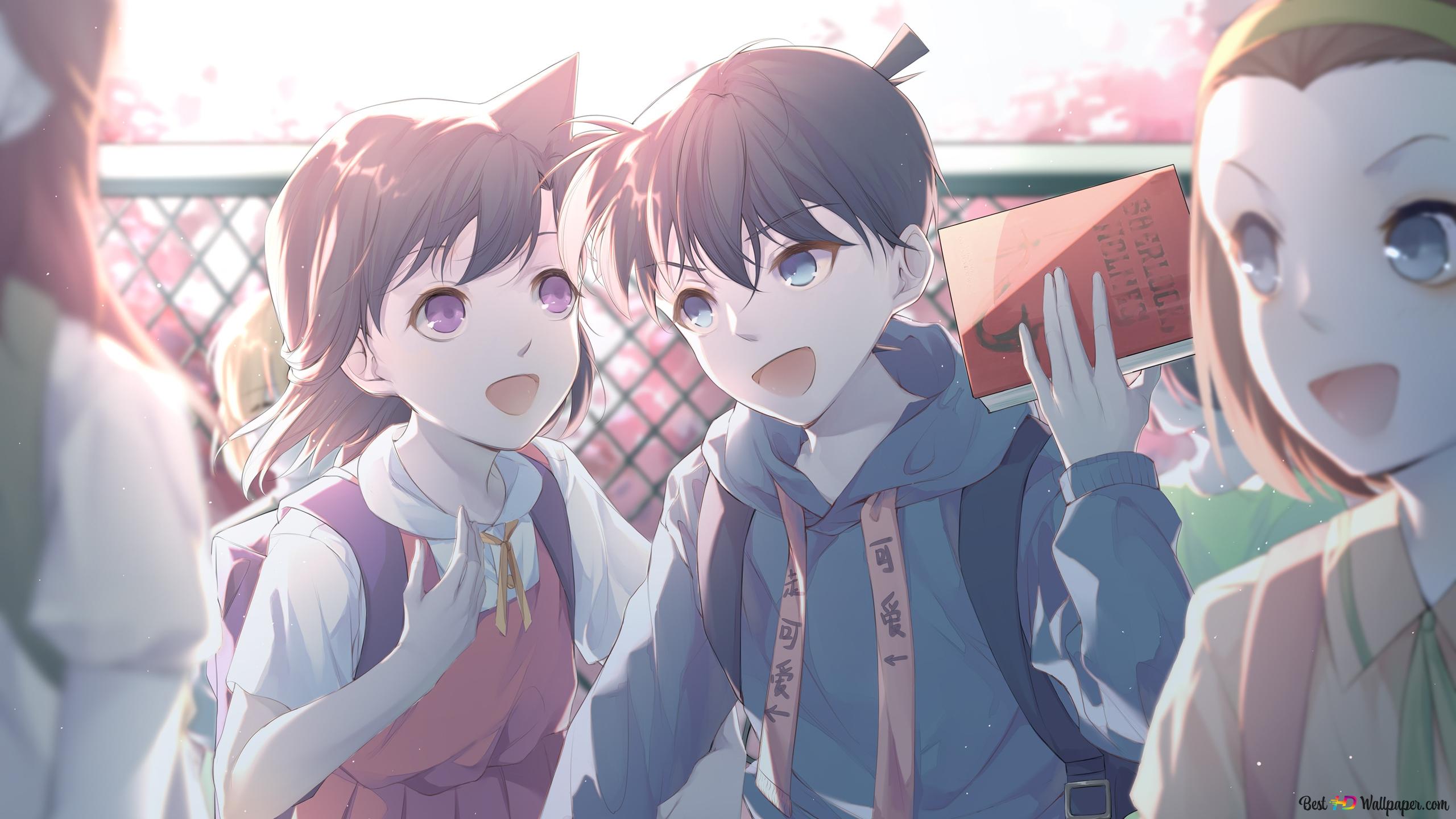 2560x1440 Case Closed Kudo & Ran Mouri 2K wallpaper download