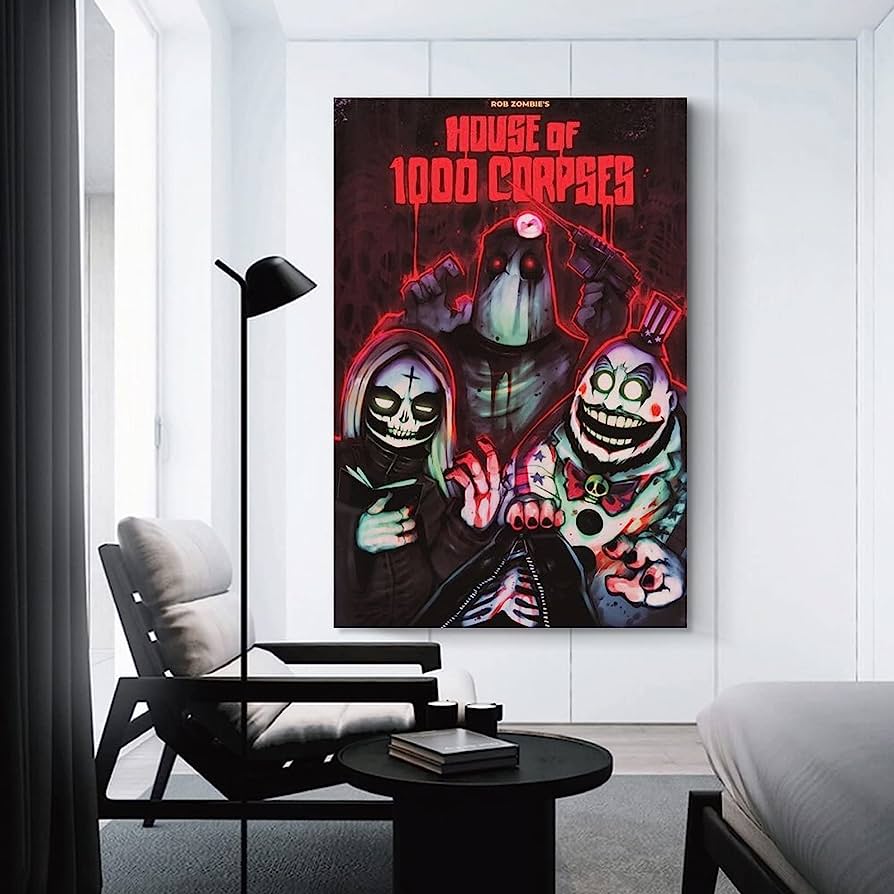 894x894 House of 1000 Corpses Poster Horror Movie Posters 20th Anniversary Wall Decorations for Bedroom (3 Canvas Painting Wall Art Poster for Bedroom Living Room Decor24x36inch(60x90cm): Posters & Prints