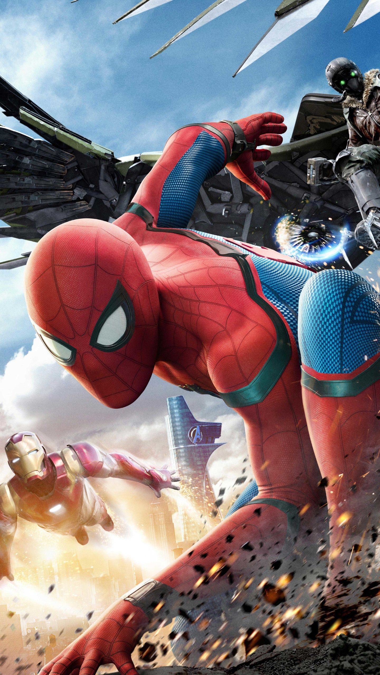 1440x2560 Wallpaper / Movie Spider Man: Homecoming Phone Wallpaper, Tony Stark, Spider Man, Adrian Toomes, Iron Man, Peter Parker, 1440x2560 Free Download