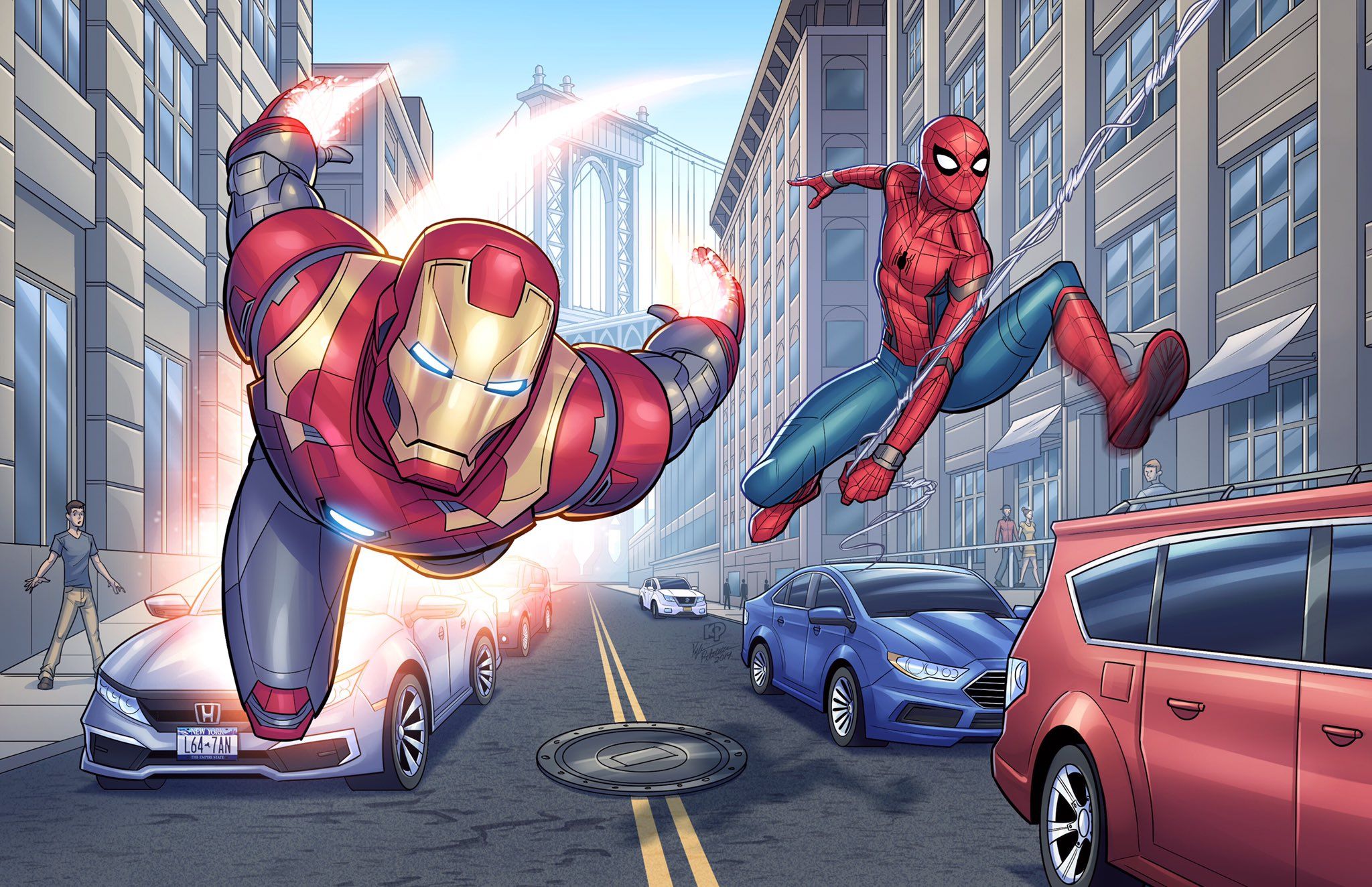 2048x1324 Kyle Petchock Art Fan Art Piece Is Complete! It's A Re Boot From An Old Fan Art Piece From 2017 That Was Based On The Characters' Suits From Spider Man: Homecoming