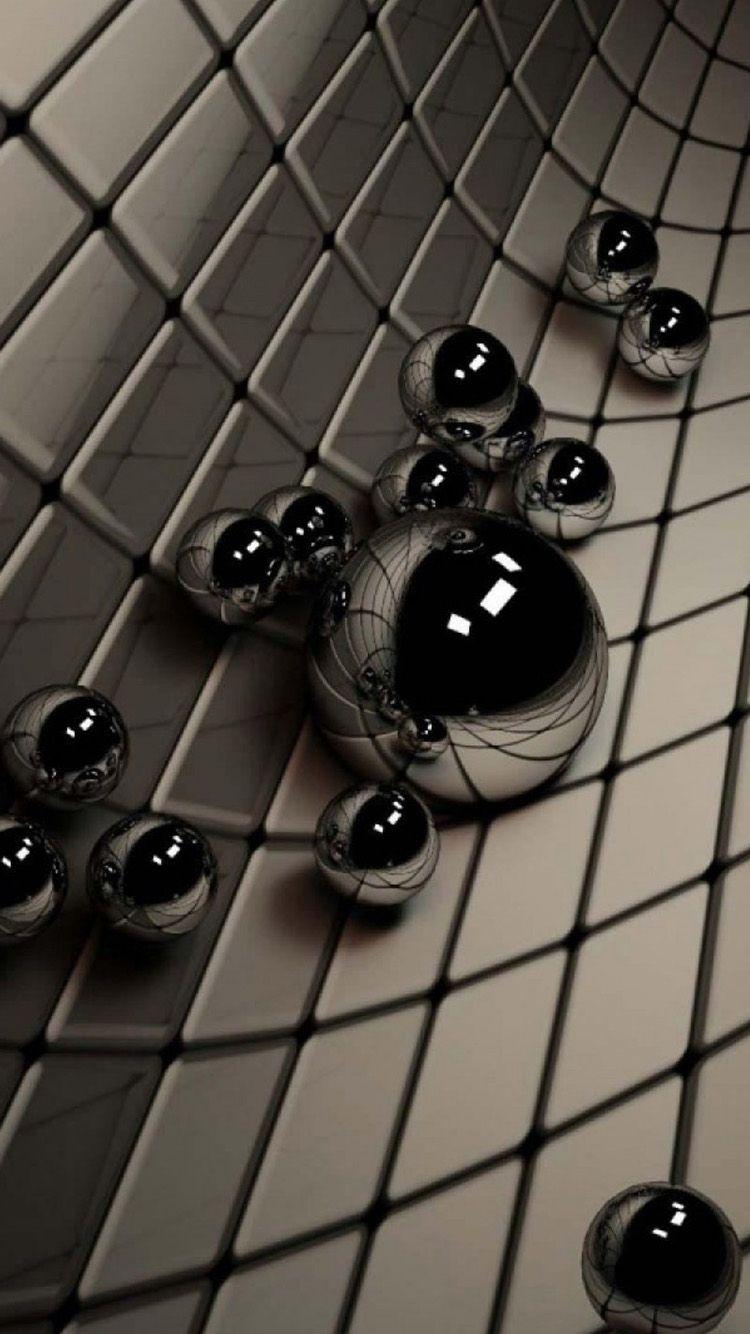 750x1334 3D Black Ball IPhone 6 Wallpaper. iPhone 6 wallpaper, iPhone 6 plus wallpaper, Free iphone wallpaper