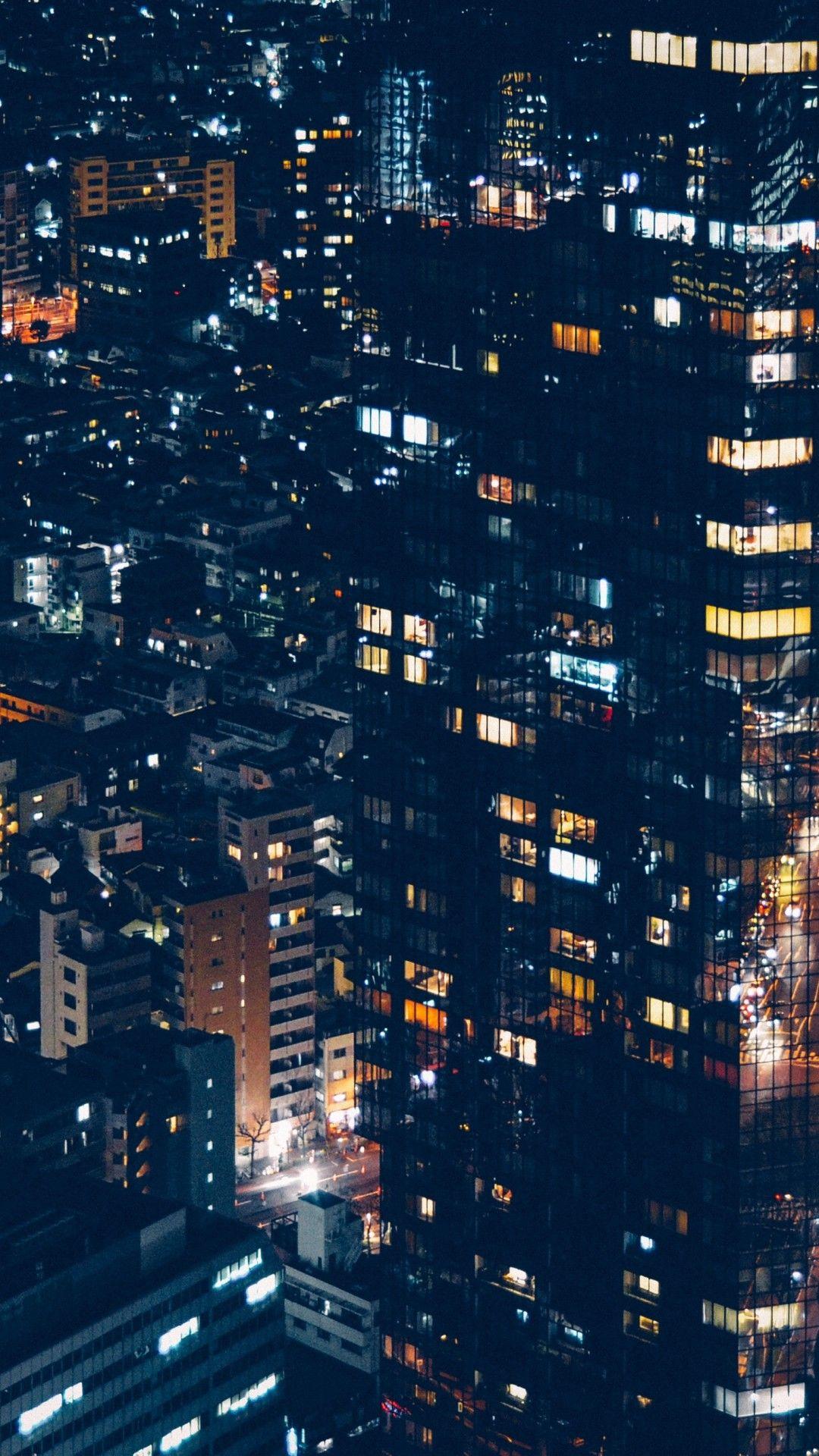 1080x1920 Download 1080x1920 Cityscape, Night, Buildings, City Lights