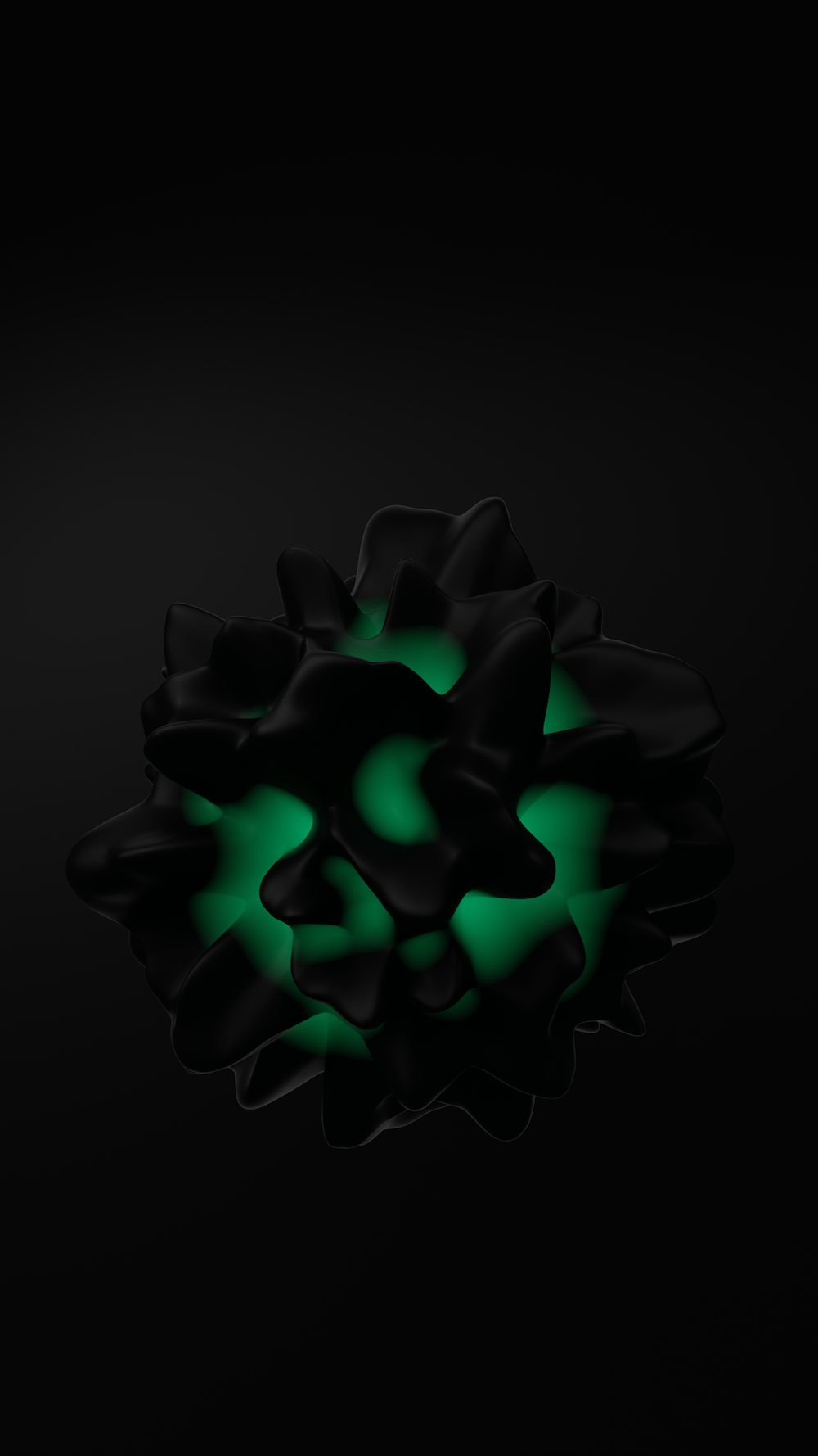 1000x1778 A black background with a green light in the center photo