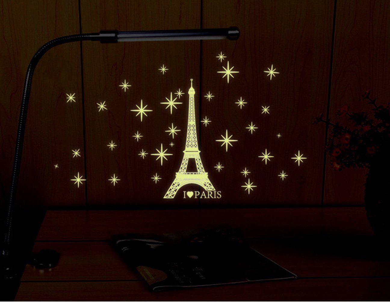 1296x1002 oocc Eiffel Tower Stars Fluorescent Dot Glow in The Dark Stickers Wall Decals Home Art Decor Decal Vinyl Removable Radium Night Glow Wall Decals Glow Night Star Sticker Mural Art Wallpaper